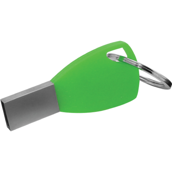 Silicone Keychain USB Flash Drives Green Color