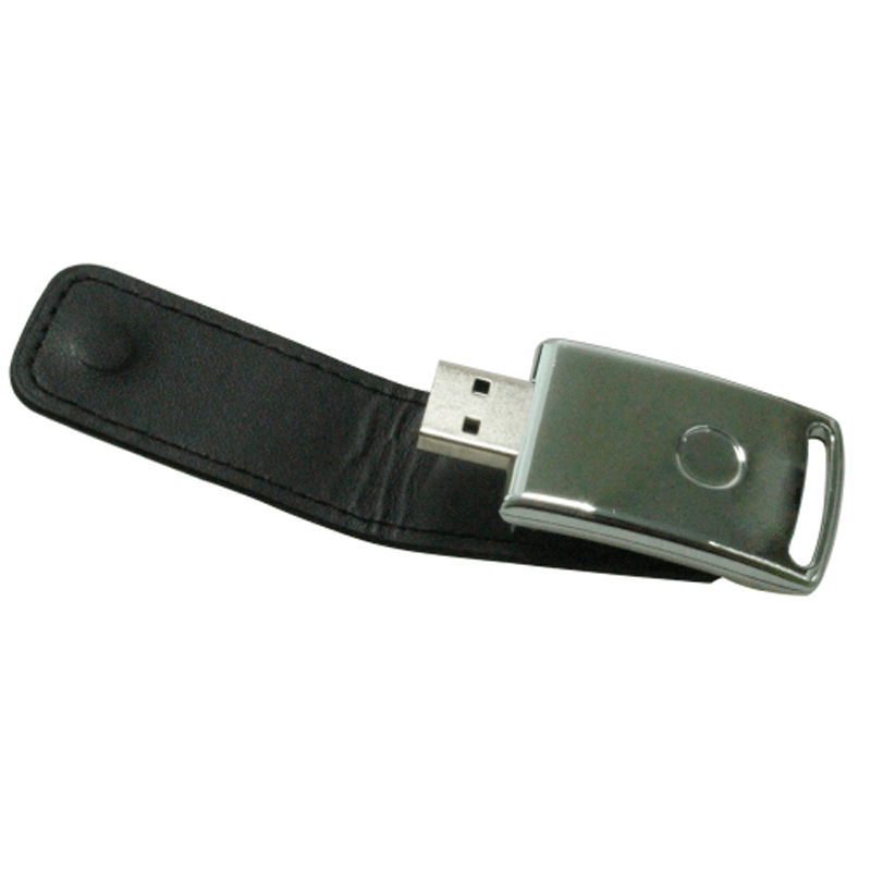USB Flash Drives with Leather Cover 8GB - Black