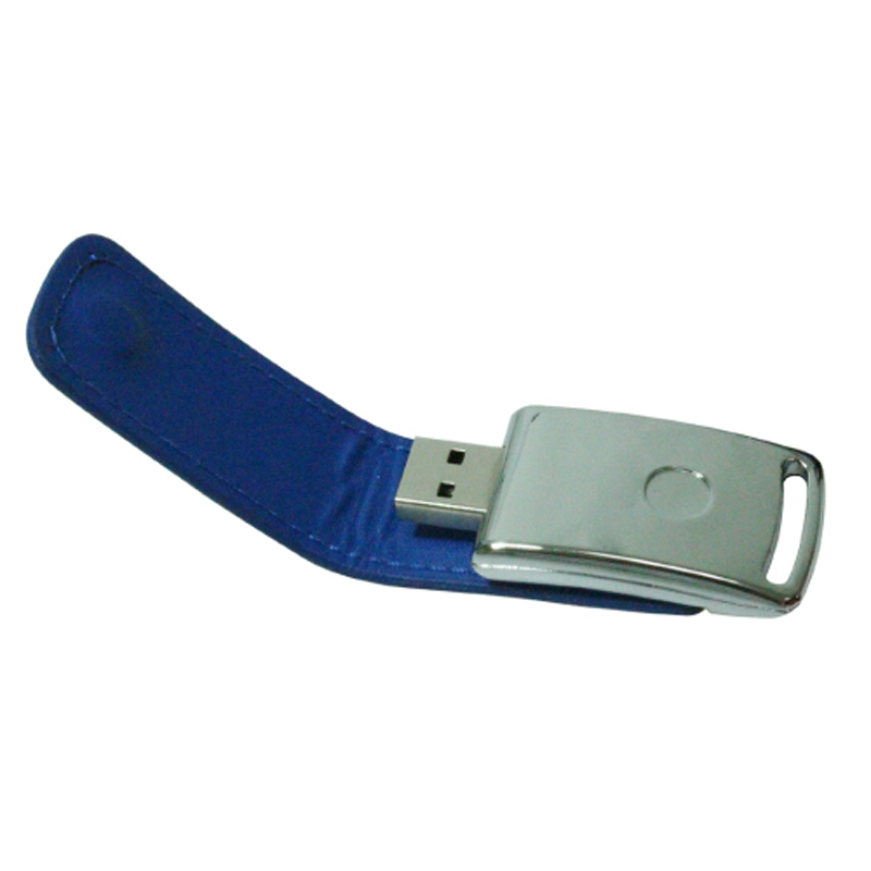 USB Flash Drives with Leather Cover 8GB - Blue