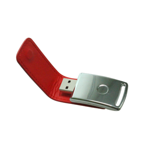 USB Flash Drives with Leather Cover 8GB - Red