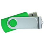 USB Flash Drives Swivel with 1 Side Epoxy Logo – Green