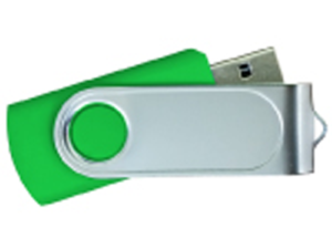 USB Flash Drives Swivel with 1 Side Epoxy Logo - Green