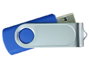 USB Flash Drives Swivel with 1 Side Epoxy Logo - Navy Blue