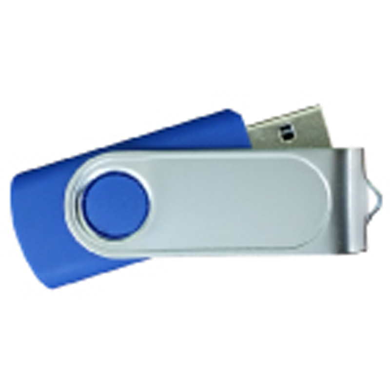 USB Flash Drives Swivel with 1 Side Epoxy Logo - Navy Blue
