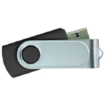 USB Flash Drives Swivel with 1 Side Epoxy Logo – Black
