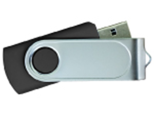 USB Flash Drives Swivel with 1 Side Epoxy Logo - Black