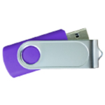 USB Flash Drives Swivel with 1 Side Epoxy Logo – Purple