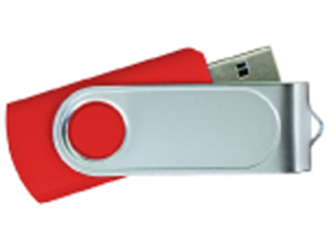 USB Flash Drives Swivel with 1 Side Epoxy Logo - Red