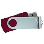 USB Flash Drives Swivel with 1 Side Epoxy Logo – Maroon