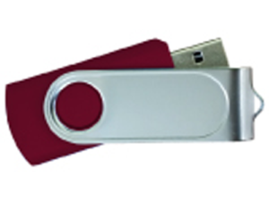 USB Flash Drives Swivel with 1 Side Epoxy Logo - Maroon