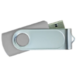 USB Flash Drives Swivel with 1 Side Epoxy Logo – Grey