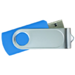 USB Flash Drives Swivel with 1 Side Epoxy Logo – Royal Blue