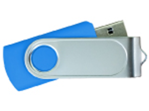 USB Flash Drives Swivel with 1 Side Epoxy Logo - Royal Blue