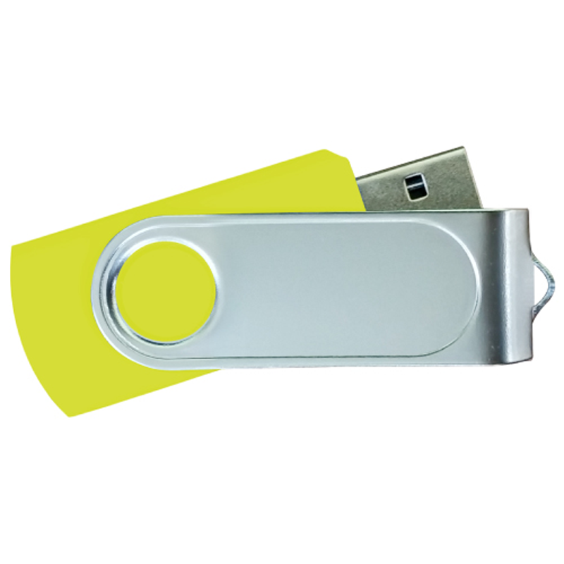 USB Flash Drives with 2 Sides Epoxy Logo - Yellow