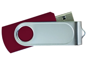USB Flash Drives with 2 Sides Epoxy Logo - Maroon