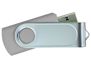 USB Flash Drives with 2 Sides Epoxy Logo - Grey