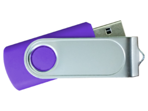USB Flash Drives with 2 Sides Epoxy Logo - Purple