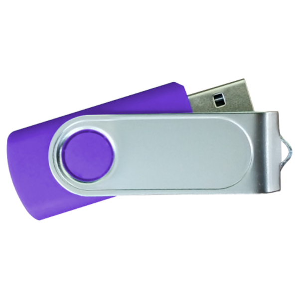 USB Flash Drives with 2 Sides Epoxy Logo - Purple