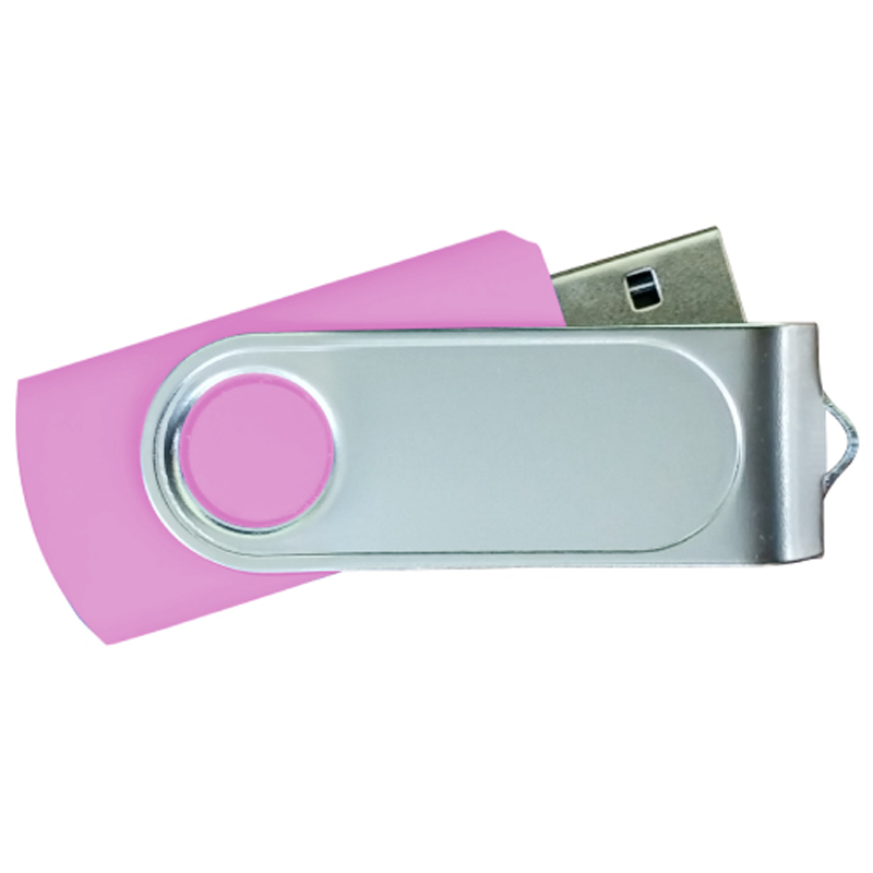 USB Flash Drives with 2 Sides Epoxy Logo - Pink