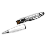Crystal Pens USB Flash Drives – 8GB White