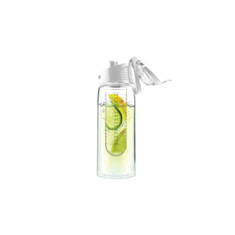 Water Bottle with Fruit Infuser - White