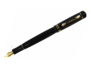 DIA 2 Black Gold Trim Fountain Pen