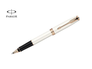 Sonnet - Pearl White with Pink Gold Trim Rollerball Pen