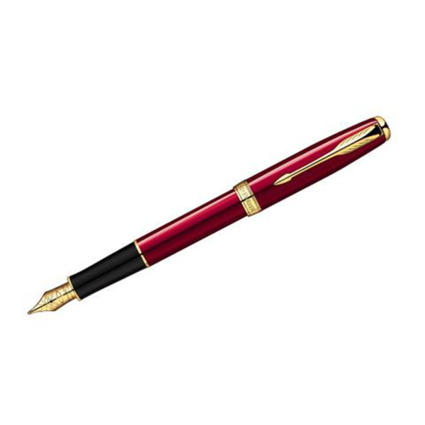 Sonnet - Red Lacquer Gold Trim Fountain Pen
