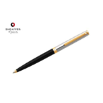 Sagarisâ„¢ – Black and Chrome with Gold Trim Ballpoint Pen