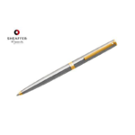 Sagarisâ„¢ – Brushed Chrome with Gold Trim Ballpoint Pen