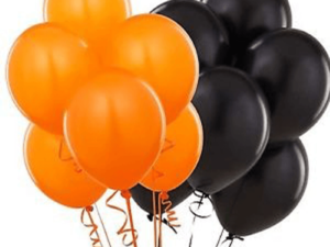 24 Black and Orange Balloon Bouquet