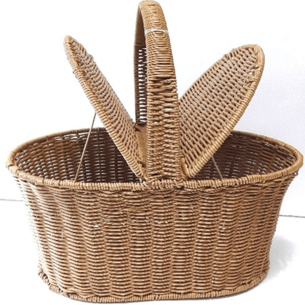 Plastic Coated Wire Woven Picnic Basket 02   x 4 pieces