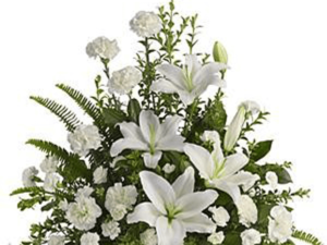 Peaceful White Lilies Basket