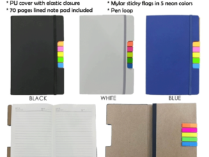 PU Notebook with Sticky Notes