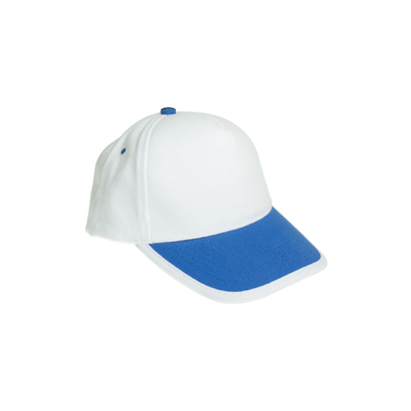 Cotton Caps White and Royal Blue