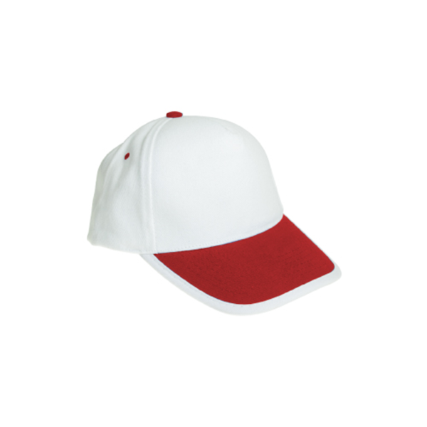 Cotton Caps White and Red