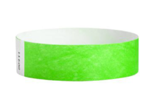 Tyvek Wristbands Neon Lime Color