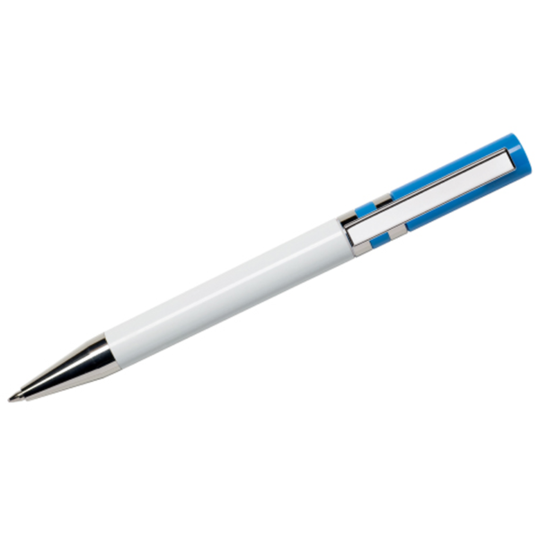 Maxema Ethic Pen - White with Royal Blue Clip