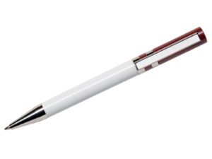 Maxema Ethic Pen - White with Maroon Clip