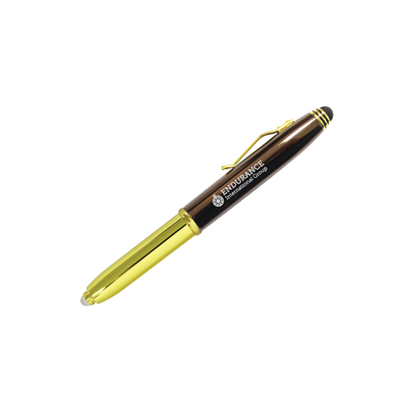 3 in 1 Pen, Touch and Flash Gold Color