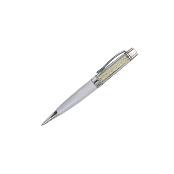 Crystal metal pen – White