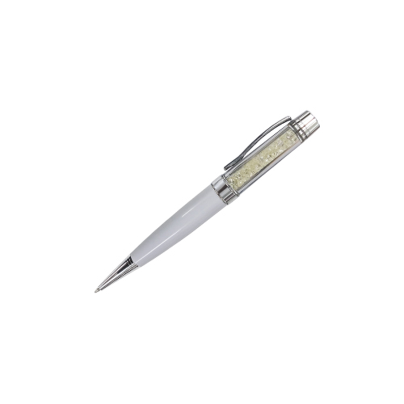 Crystal metal pen - White