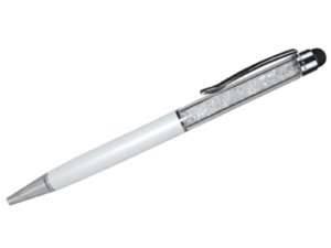 Crystal Pens with Stylus - White Color