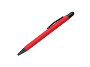Rubberized Pens with Stylus Red Color