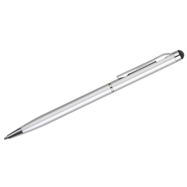 Slim Metal Pens with Stylus – Silver Color