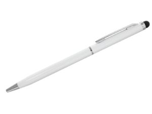 Slim Metal Pens with Stylus - White Color