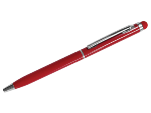 Slim Metal Pens with Stylus - Red Color