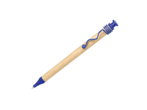 Recycle paper pen with wave metal clip - Blue