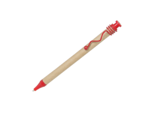 Recycle paper pen with wave metal clip - Red