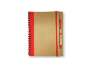 Recycled Notepad with Pen - Red